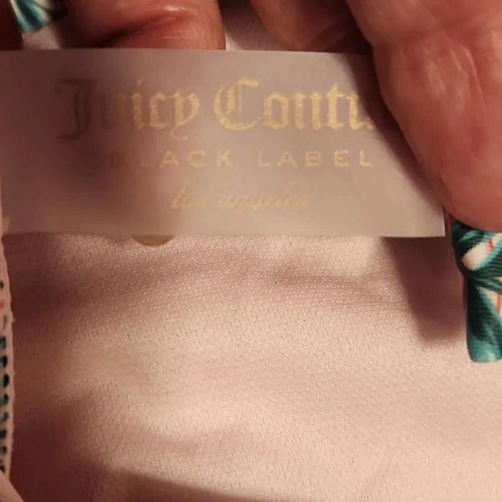 Juicy Couture black label flamingo print assymetrical shoulder strap swimsu